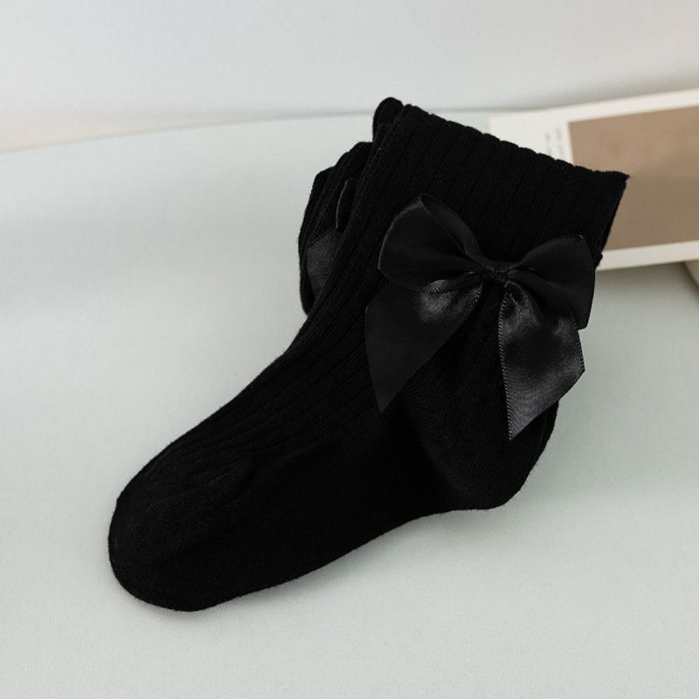 8Pairs Warm Bowknot Baby Cotton Socks Breathable Stripe Toddle Short Tube Socks Autumn Spring Cute Infant Solid Socks Gifts