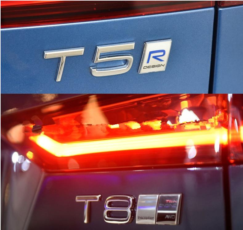 1pcs 3D Metal T4 T5 T6 T8 AWD Car Letter Rear Tail Trunk Emblem Badge Sticker Decals Styling Auto Accessories