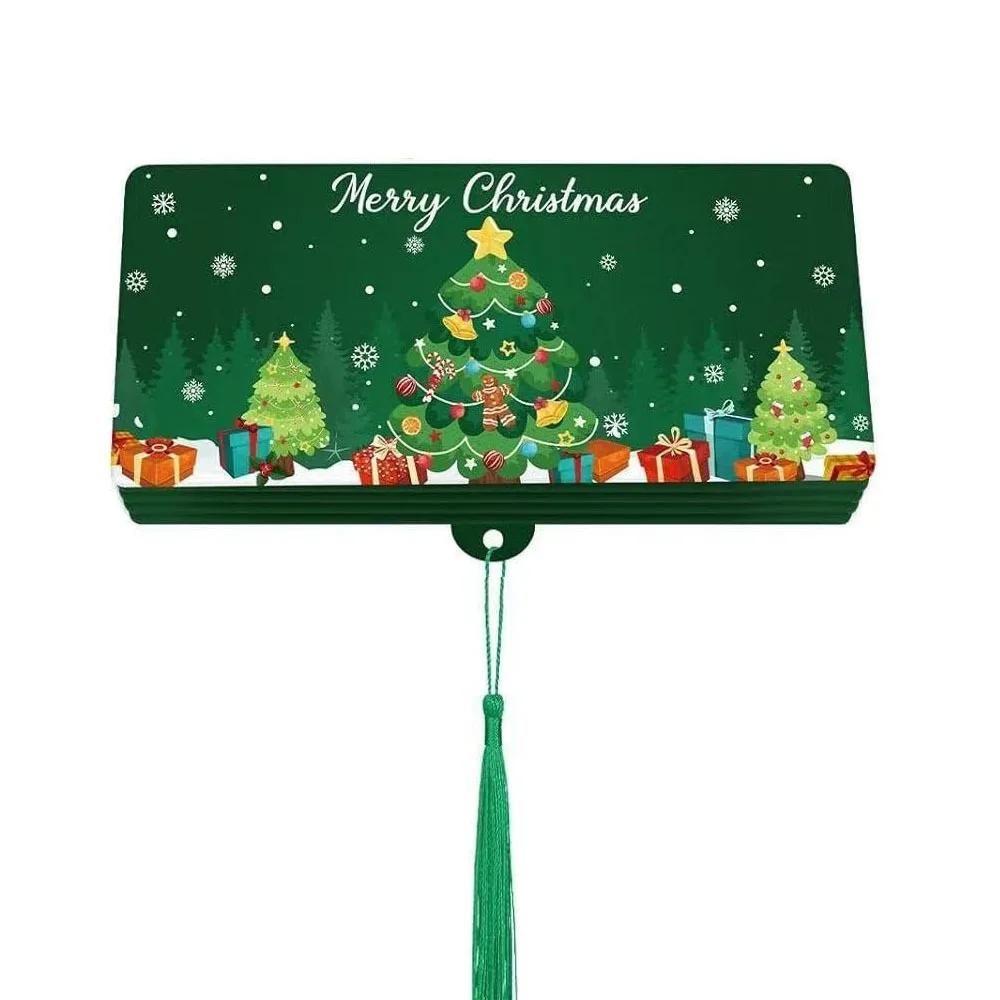 New Santa Claus Christmas Cash Gift Envelope Christmas Tree with 10 Slots Folding Banknote Card Christmas Red Envelope