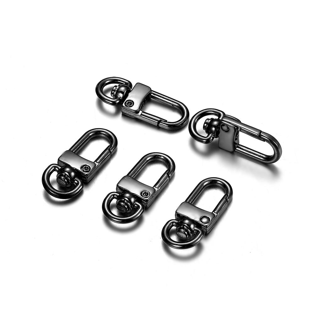 5Pcs/Lot Alloy Swivel Lobster Clasp Clips Key Hook Keychain Split Key Ring Findings Clasps for Keychains Jewelry Making Supplies