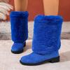 Women's Fashion Warm Thick Velvet Casual Boots 2026 Winter New Plush Comfortable Anti Slip Cotton Mid Top Solid Versatile Boots
