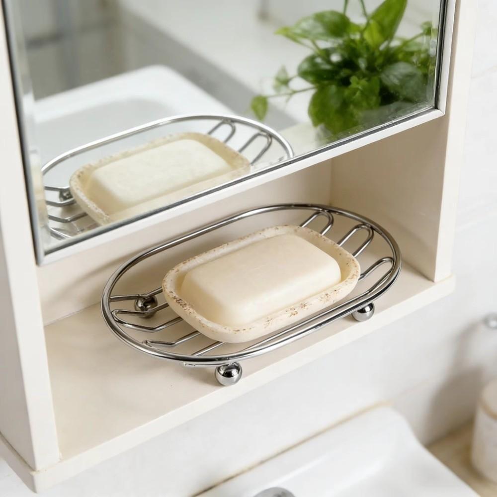 Anti-rust Metal Soap Dish Creative Soap Filter Rack Easy To Clean Soap Drain Plate  Home Decor