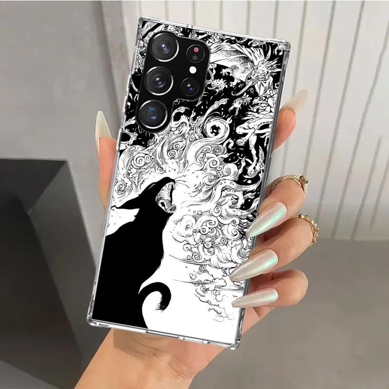Witch And Cat Colorful Cute Phone Case for Samsung Galaxy S26 S24 S23 Ultra S25 Edge S22 S21 Plus S20 FE + Soft Print Shell Fund