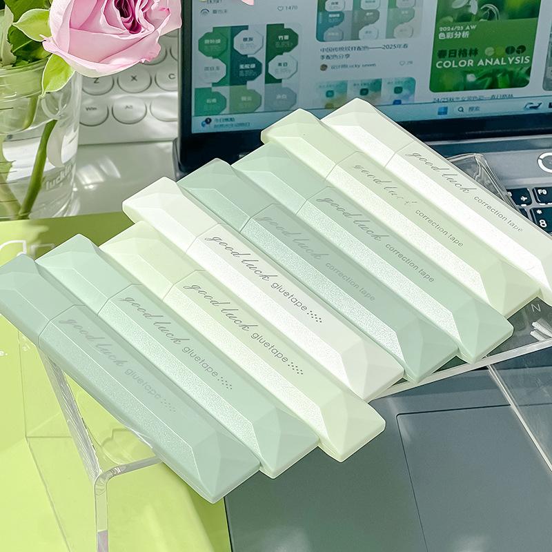 4/5pcs Gradient Color Glue Tape, Pen Type Double Sided Adhesive Tape Roller Dispenser Runner, for Memo Diary DIY Handwork