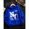 Retro New York City Kids Hoodie Manhattan Text Print Pullover Autumn Winter Fleece Warm Street Style Children Hooded Sweatshirt