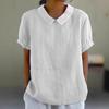 Available Now: Women's Loose Turn-Down Collar Short-Sleeve Pure Cotton Shirt