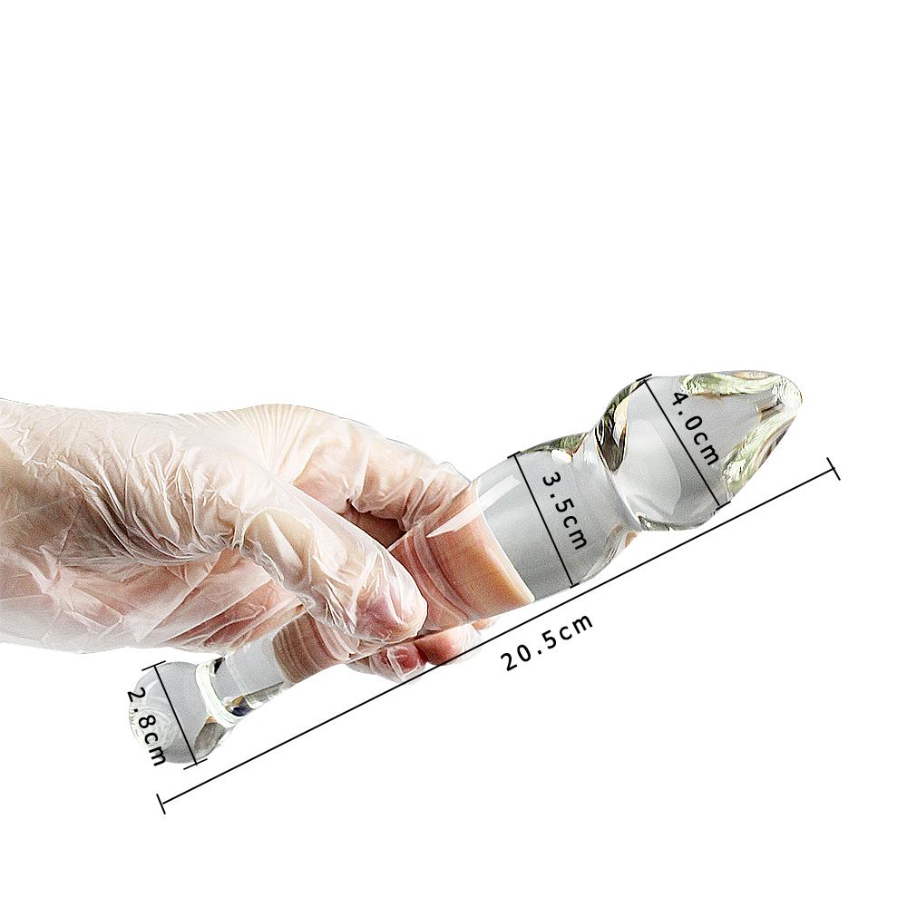 Manyjoy Crystal Glass Dildos Masturbator Realistic Dildo Penis Glass Beads G-Spot Anal Butt Plug Sex Toys for Man Woman Couples