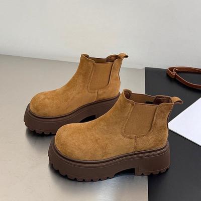 Thick-soled Shoes, Height-increasing Boots, New Style Shoes, Versatile Fleece Ankle Boots for Women