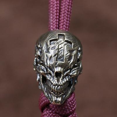 Cross Skull Head Brass Knife Beads EDC DIY Paracord Woven Bracelets Lanyard Pendants Accessories Outdoor Tool Hangings Trinkets