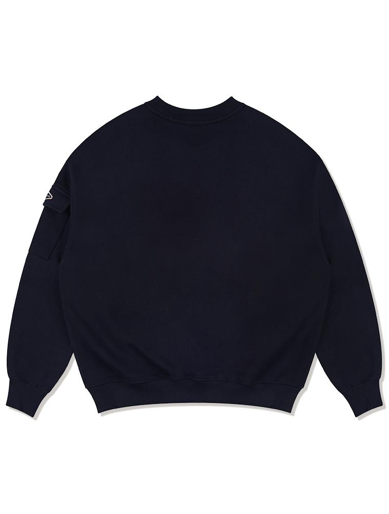 LA MAISON STUDIO Unisex Cargo Pocket Displace Logo Sweatshirt Navy (Fce1Ts101M)