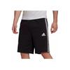 Adidas Solid Color Logo Letter Stripe Print Elastic Waist Straight Leg Shorts Men Shorts Black H20839