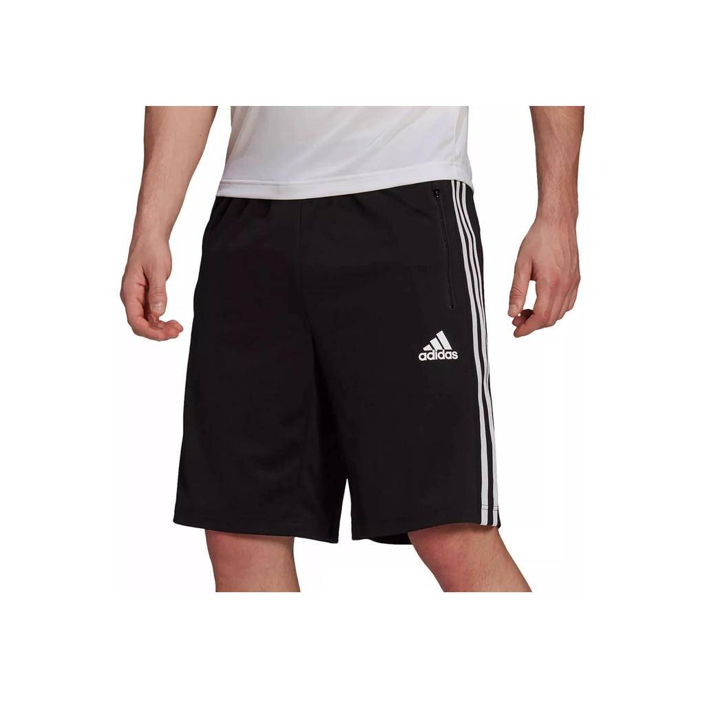 Adidas Solid Color Logo Letter Stripe Print Elastic Waist Straight Leg Shorts Men Shorts Black H20839
