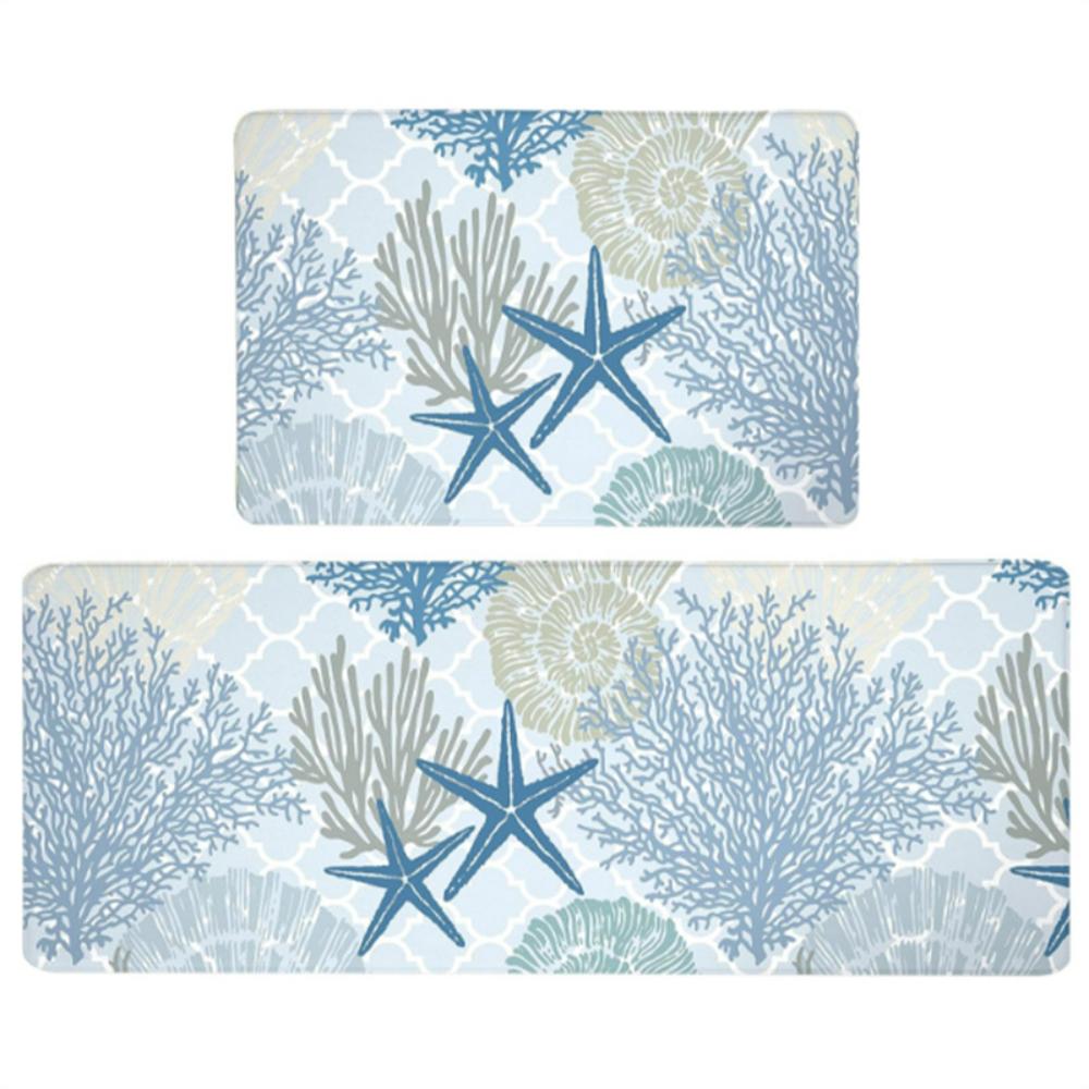 

Игривый ковер в виде ракушки и звезды, вдохновленный пляжем, моющийся коврик для прачечной, кухонный коврик, декор, нескользящий коврик для прихожей, прикроватный коврик, придверный коврик 40x60cm