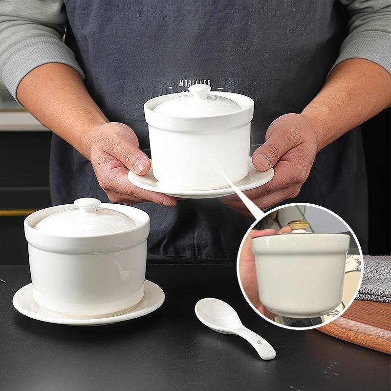 Premium Ceramic Double Boiler Stew Pot Set