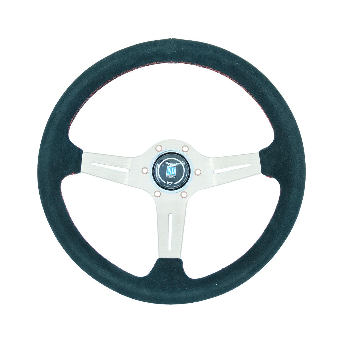 ND 14 Inch 350MM Straight Frame Velvet Leather Modified Racing Game Steering Wheel 13053 белый