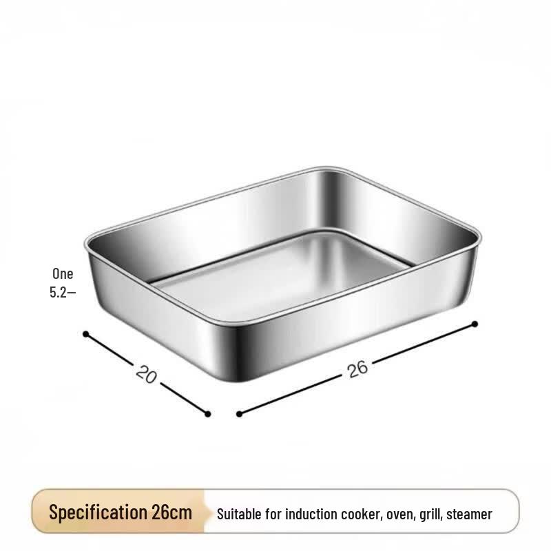 

304 Stainless Steel Multi-purpose Rectangular Tray with Lid