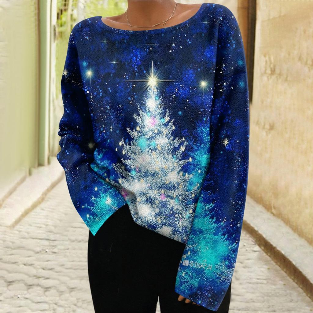 Women's Fashion Long Sleeve Christmas Snowman Snowflake Print Jacket Cardigan