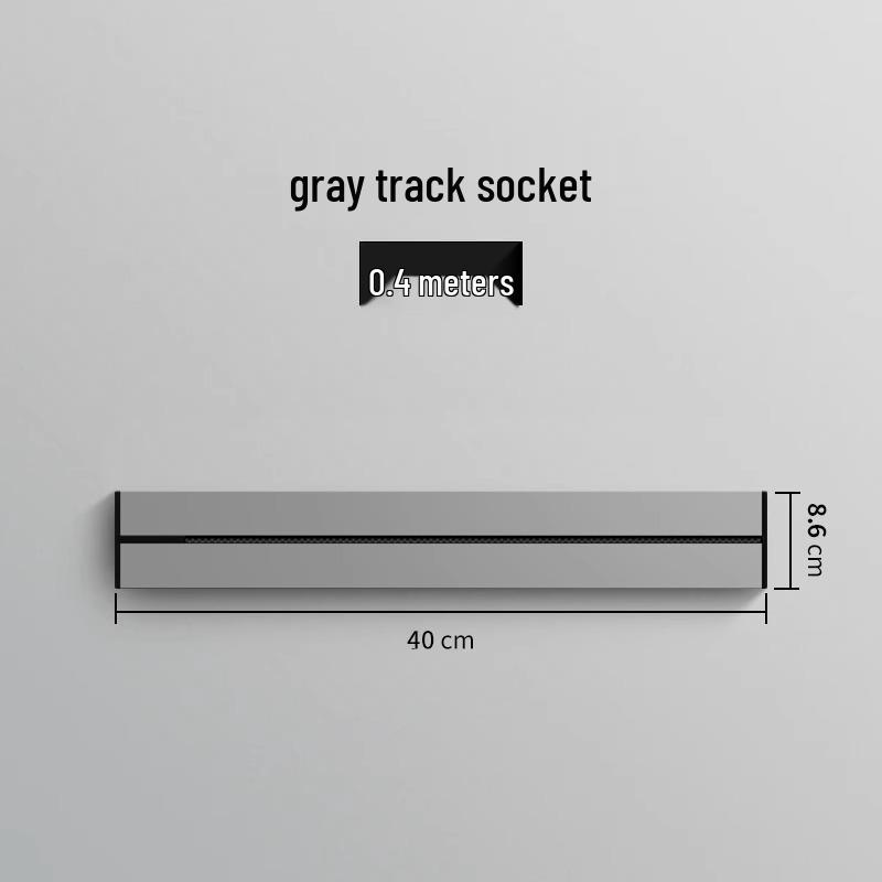 Track Power Strip for Kitchen & Living Room - Movable, Slide Rail, Anti-Shock Design