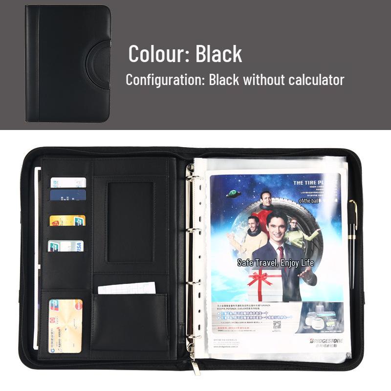 Многофункциональная деловая сумка-портфель A4 из ПУ-кожи на молнии - Папка для менеджера и портфель для ноутбука