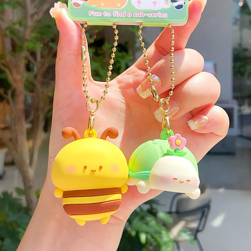 Adorable Miniature Animal Couple Magnetic Keychain Pendant Cute Gift For Collectors
