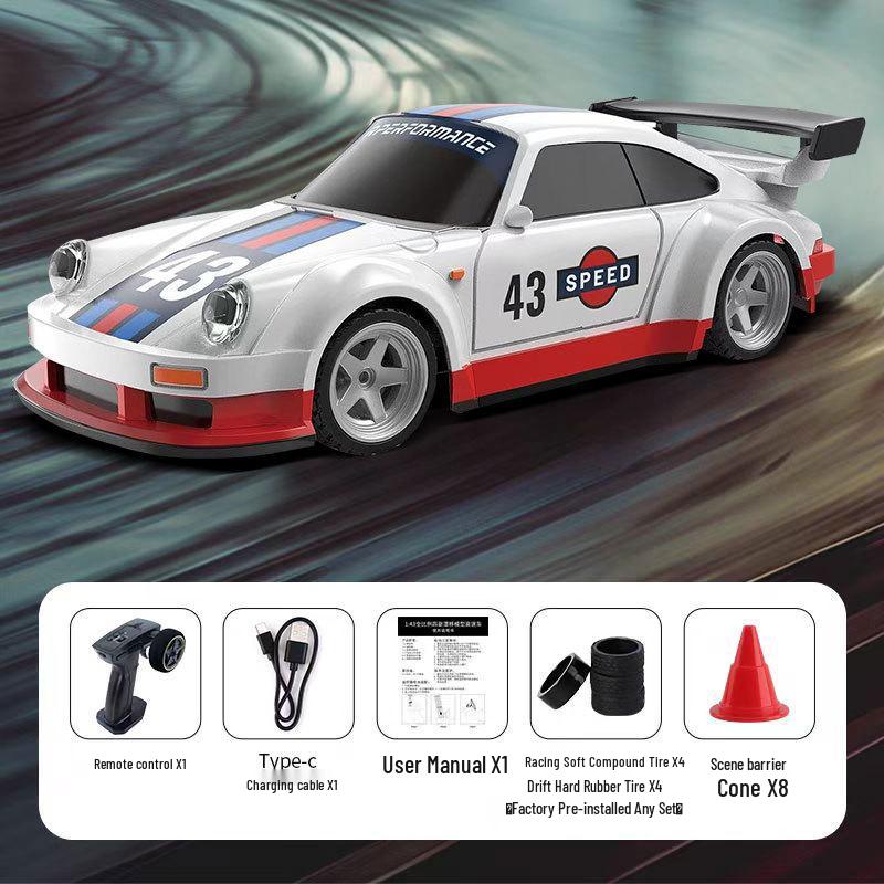1:43 Scale Four-Wheel Drive Drift RC Car, Rechargeable Electric Mini Racing Toy for Kids