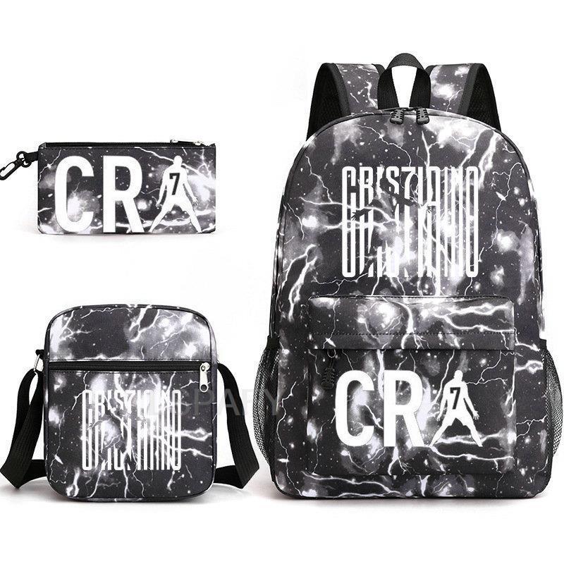 Youth Fashion Backpack Shoulder Bag Pencil Case Children'S Student School Bag 3-Piece Set