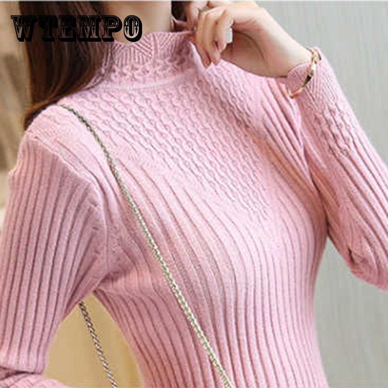 Women's Sweaters High Elastic Turtleneck Sweater Winter Slim Sexy Bottoming Basic Knit Pullover Jumper