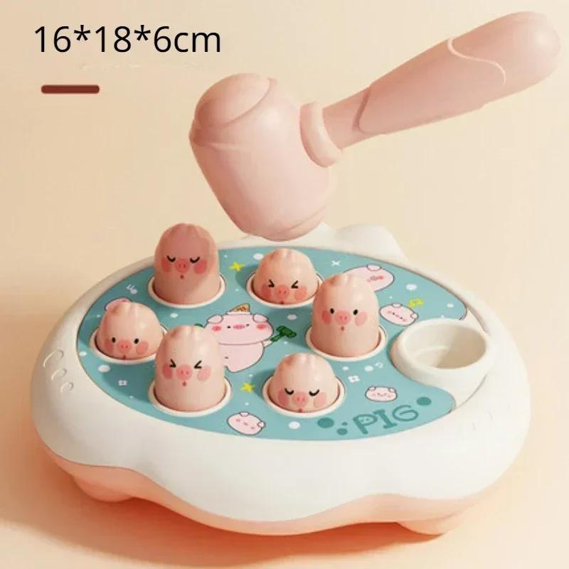 Cartoon Montessori Babyspielzeug Kleinkind Pädagogisches Geburtstagsgeschenk Tierthema Klopfspiel Eltern-Kind Hammerbrettspiel Junge
