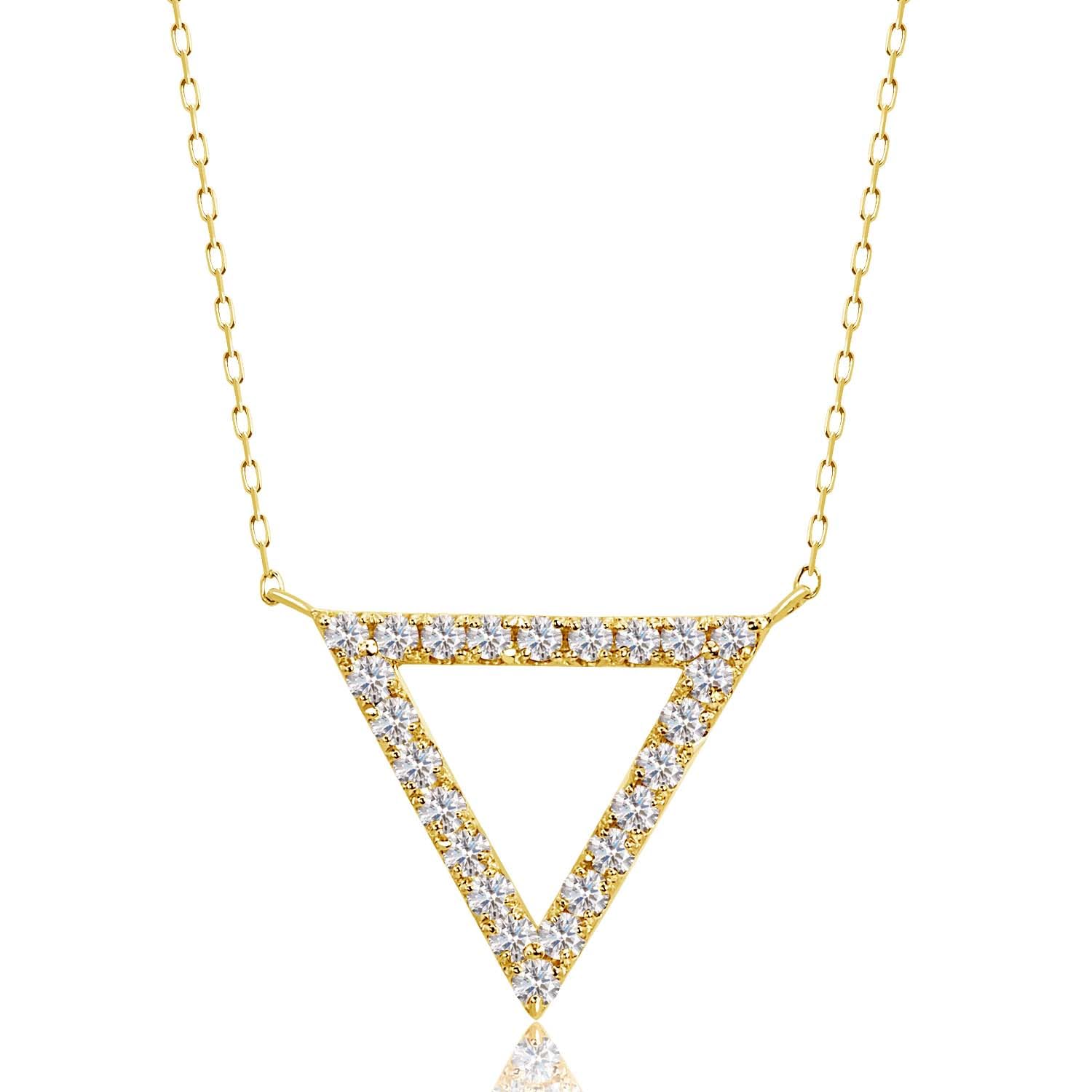 

Triangle Diamond Necklace Gold 18K K18 [Lara Christie] 0.3ct lp37-0006-yg