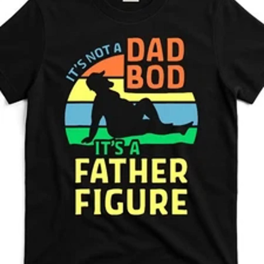 Unisexs Funny Its Not A Dad Bod Father Figure T Shirt Black Br Vintage Soft Fashion Casual Graphic Breathable