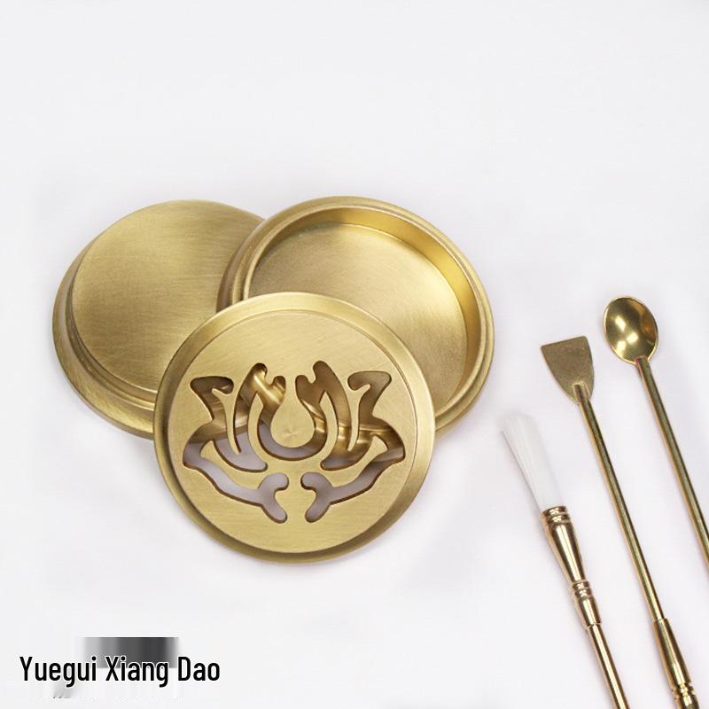 Brass Incense Seal Set: Agarwood Burner & Ceremony Tools