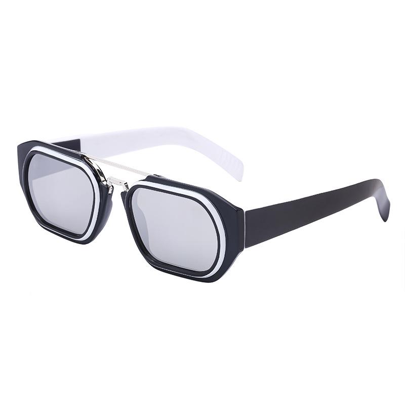 Gafas de sol para mujer Protección solar Protección UV Moda Retro Cuadrado Gafas de sol de doble haz Gafas de conducción para hombres Tiro en la calle Gafas de viajero