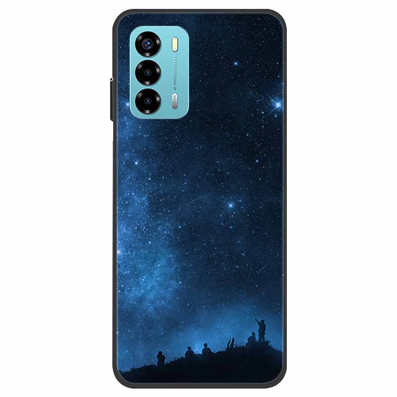 Custodia per ZTE Blade V40 Vita Fiore Marmo Nero Paraurti Morbido TPU Silicone Cover per ZTE V 40 Vita / Blade V40 Vita Custodie per Telefono