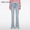 MISS SIXTY Women's Flared Rhinestone Jeans