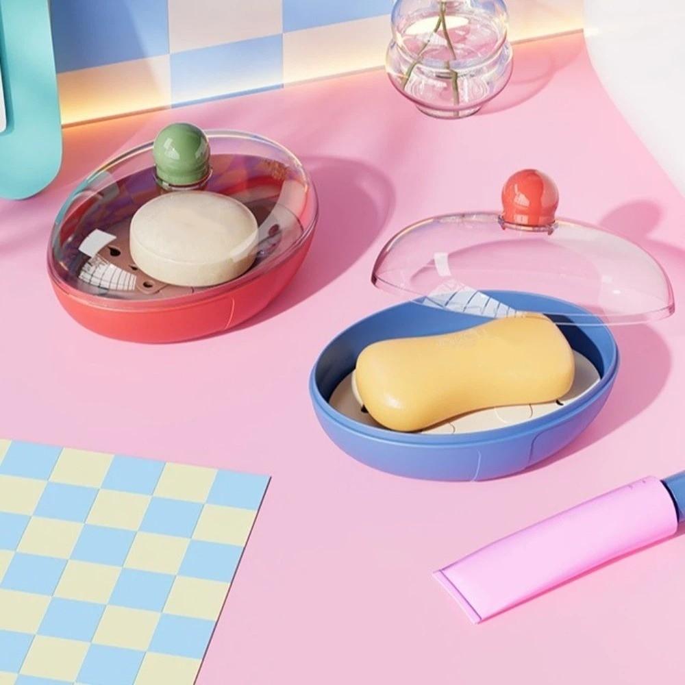 Bathroom Accessories Double-Layer Drain Soap Box Waterproof Plastic Laundry Soap Box Household Dustproof Soap Holder Kitchen