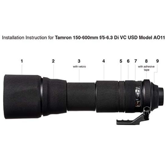 Easy Cover Lens Oak for Tamron Di VC USD Black 150-600mm f/5-6.3 AO11,