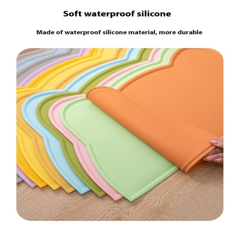 Pet Waterproof Mat Dog Cat Bowl Mat Silicone Non-Slip Pet Feeding Mat Dog Eating Bowl Tray Cushion