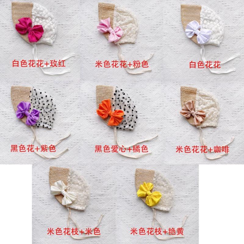 

Summer thin baby bow court style pullover hat, children s newborn sun hat, baby hat