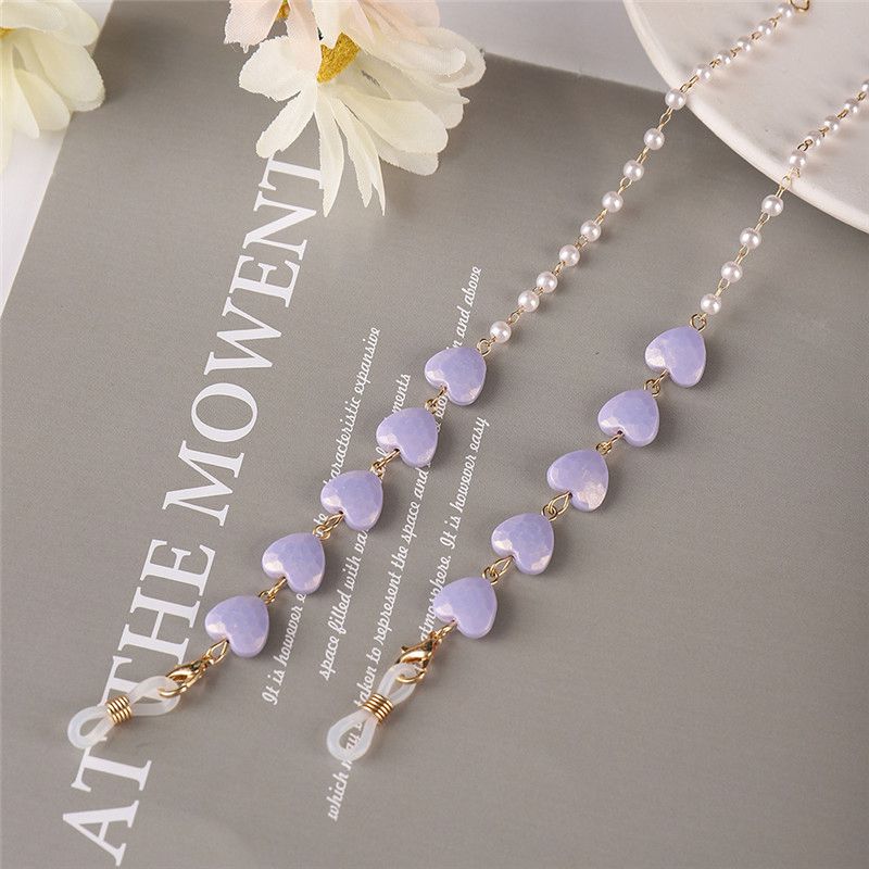 

Очки солнцезащитные очки на шее ремешок-цепочка с бисером в форме сердца жемчужный шнур для очков 68cm