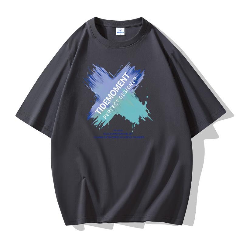 Summer Fashion Mens Short Sleeves Loose Tee 100% Cotton T-shirt Large Size