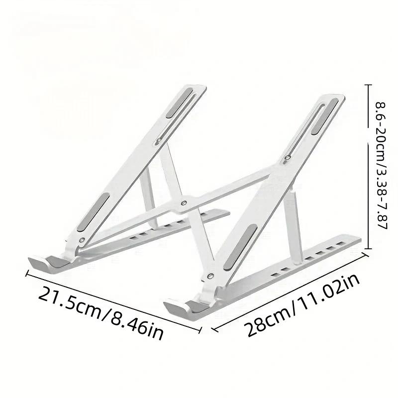 Portable Plastic Laptop Stand - Ergonomic Angle Adjustment, Lightweight Durable Design Workspace Organization Home Office Use