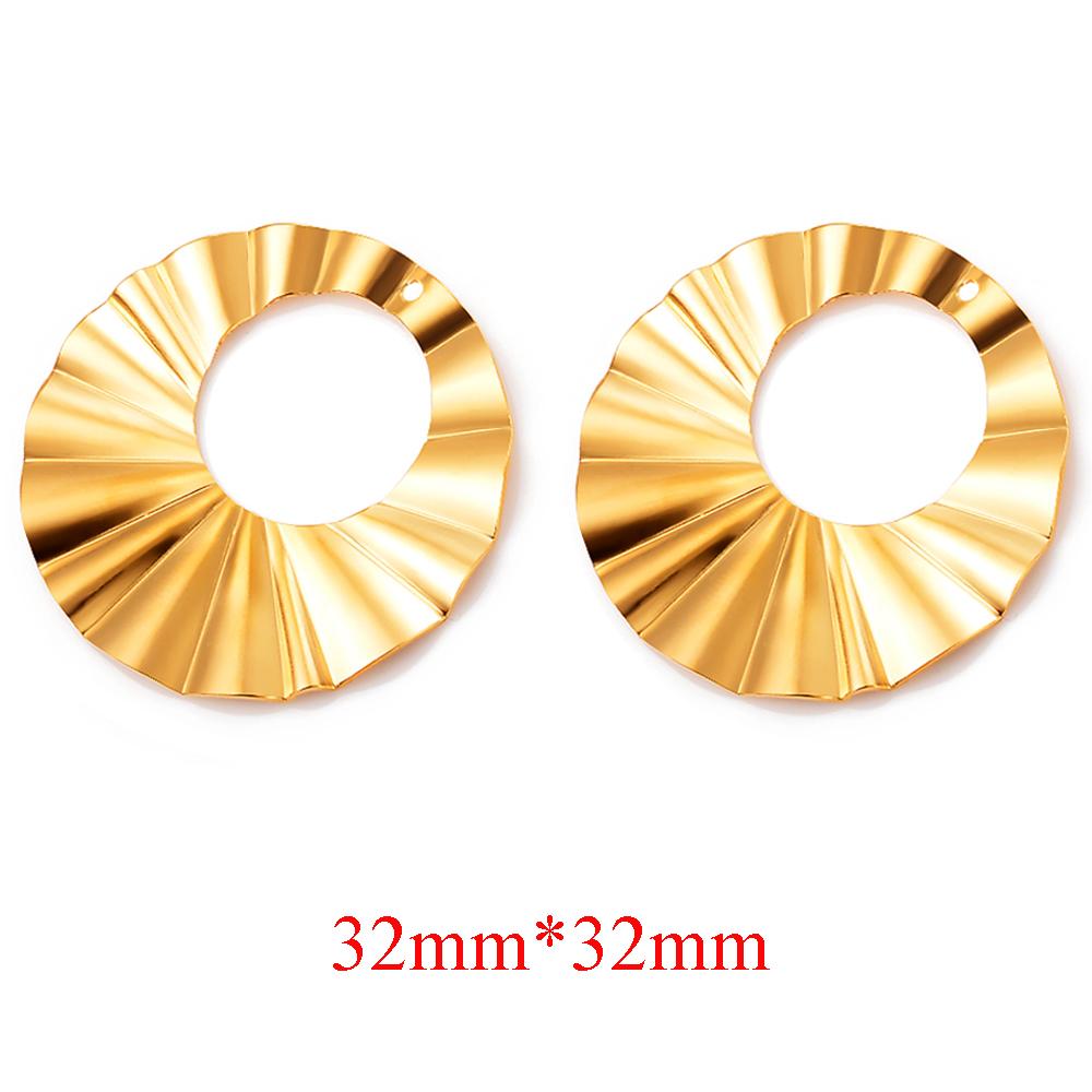 10PCS/lot Stainless Steel Gold Earring Findings Embossing Flower Link Connectors DIY Dangle Ear Wire Components Gold Earrings