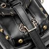 Johnature Moto & Biker Dame Midjepakke Multifunksjonell belteveske Fashion Rivet Pu Leather Skulder- og Crossbody-vesker