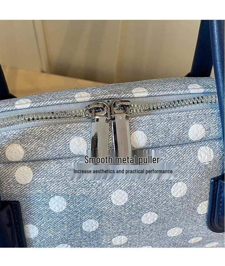 2026 Korean Polka Dot Bowling Handbag: Stylish Single Shoulder Underarm Bag