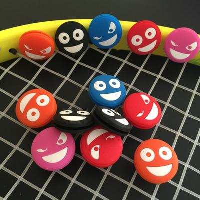 Tennis Racket Vibration Dampeners Silicone Tennis Racket Shock Absorbers Reusable Smile Face Tennis Racquet Dampeners