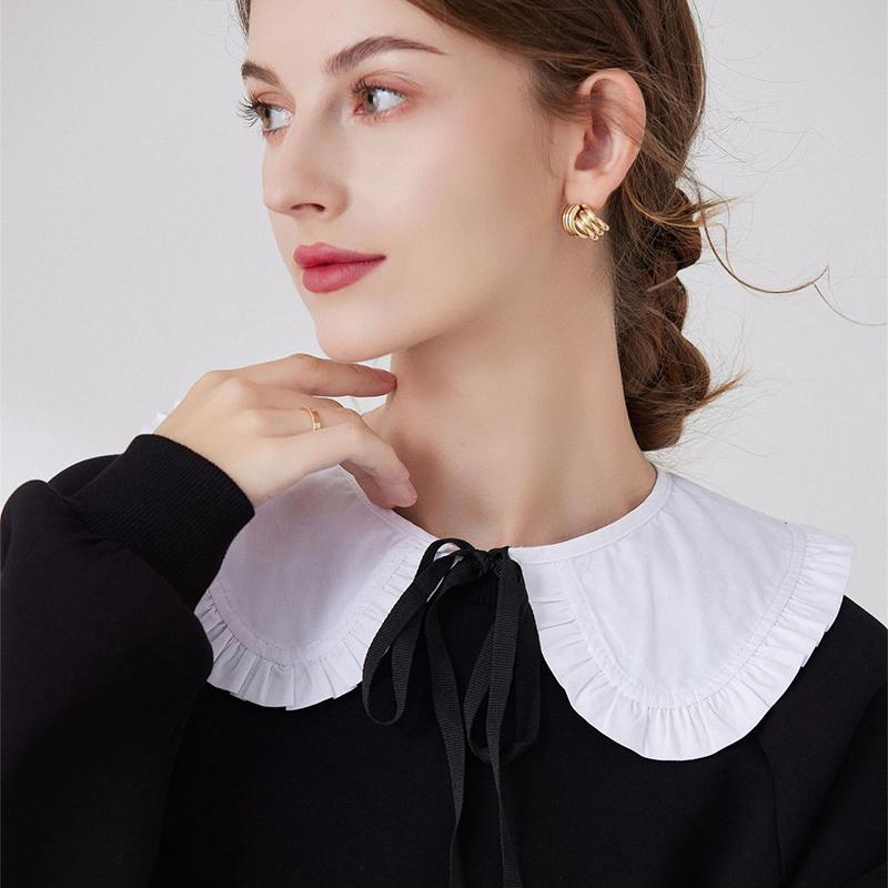 

Рубашка Свитер Воротник Съемный Ложный Воротник Универсальный Белый Кейп С Рюшами Шаль Накидка Шарф Декоративный Аксессуар