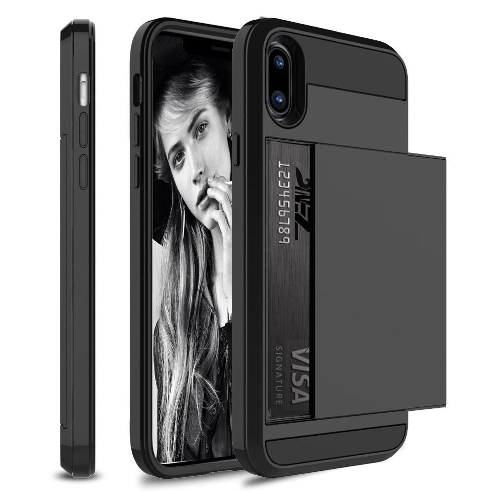 Hybrid-Rüstungs-Hülle für iPhone 14 13 Pro Max Brieftaschen-Hülle Kartenhalter Stoßfester Gummi-Stoßfänger Abdeckung für iPhone 14 Plus Hülle