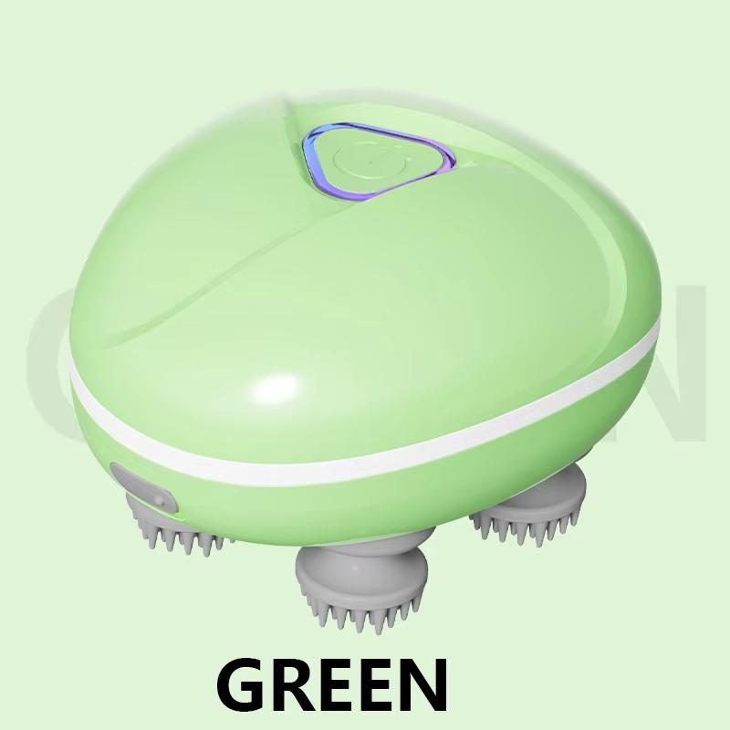 

Электрический массажер для кожи головы, разминающее вибрационное устройство, массажер для головы, плеч, шеи, глубокотканный, для расслабления, инструмент для ухода за телом питомца, кошки зелёный