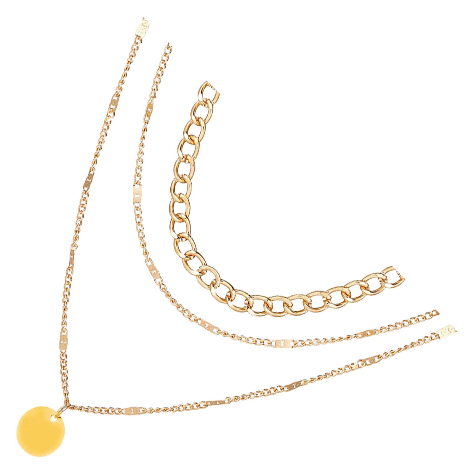 

Trendy Fashion Neck Jewelry Alloy Necklace with Multilayer Evening Wear Necklace Alloy Texture Suitable for All Ages золотий