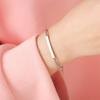 Polished Titanium Steel Curved Plate Bracelet Minimalist Design Couple Jewelry For Students Holiday Gift Fade Resistant